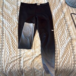 Nike Black and Gray Gradient Leggings